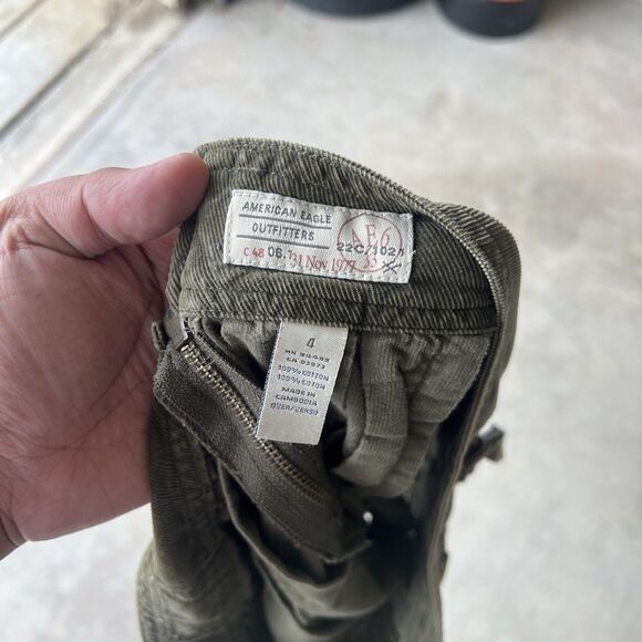 2003 American Eagle Reissue y2k Pleated Skirt RARE military Olive size 4 - Picture 3 of 4